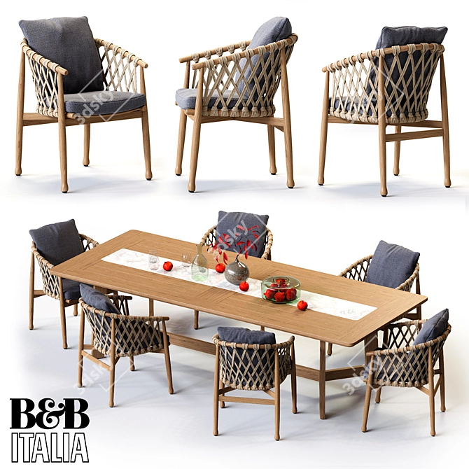 B&B Italia GINESTRA Refined Rectangular Table 3D model image 1