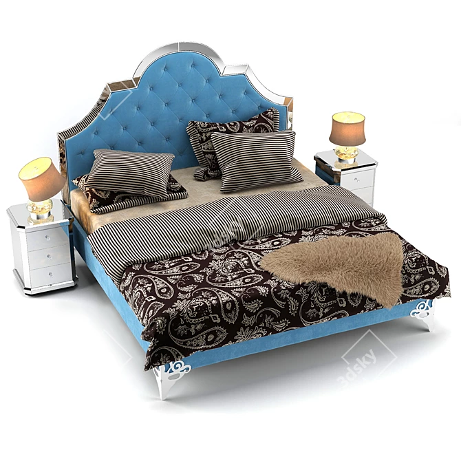 Elegant Garda Decor Bed 3D model image 1