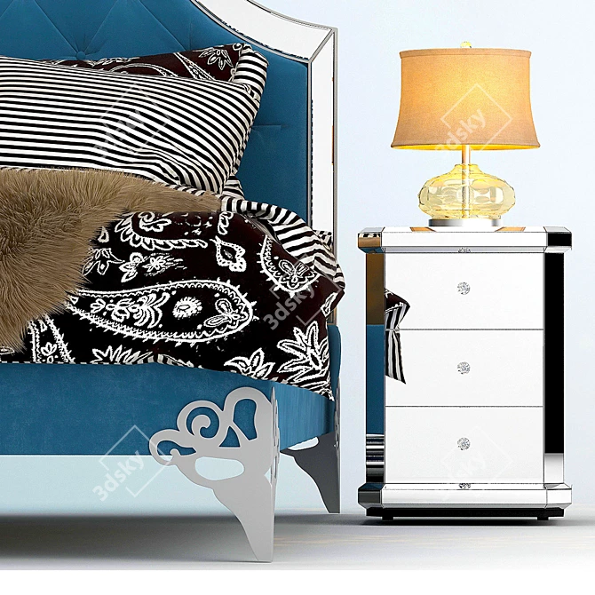 Elegant Garda Decor Bed 3D model image 2