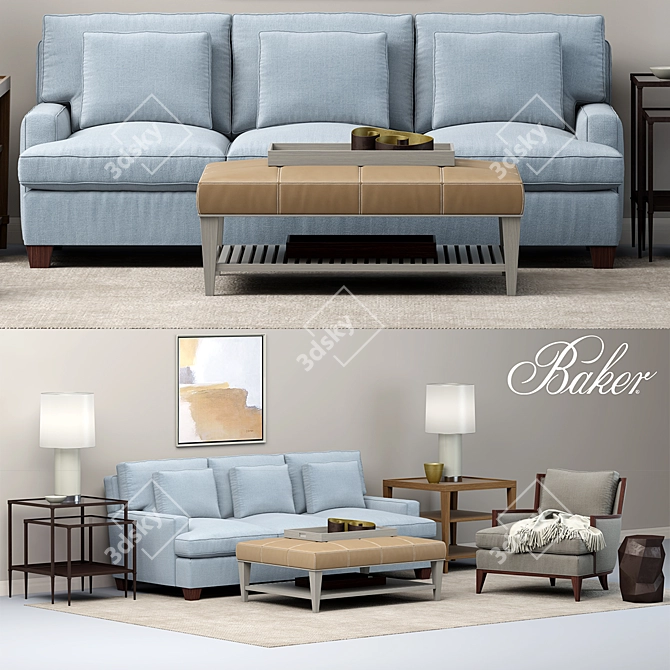 Elegant Baker Furniture by Barbara Barry 3D model image 1