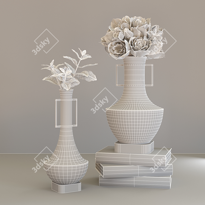 Elegant Baker Marco & Polo Vases 3D model image 2