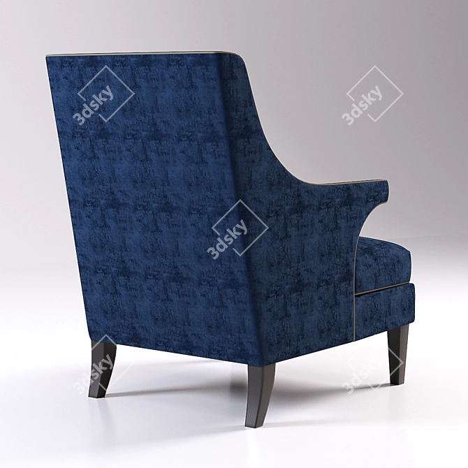 Luxurious Bishop Armchair: Stylish, Piped Design 3D model image 2