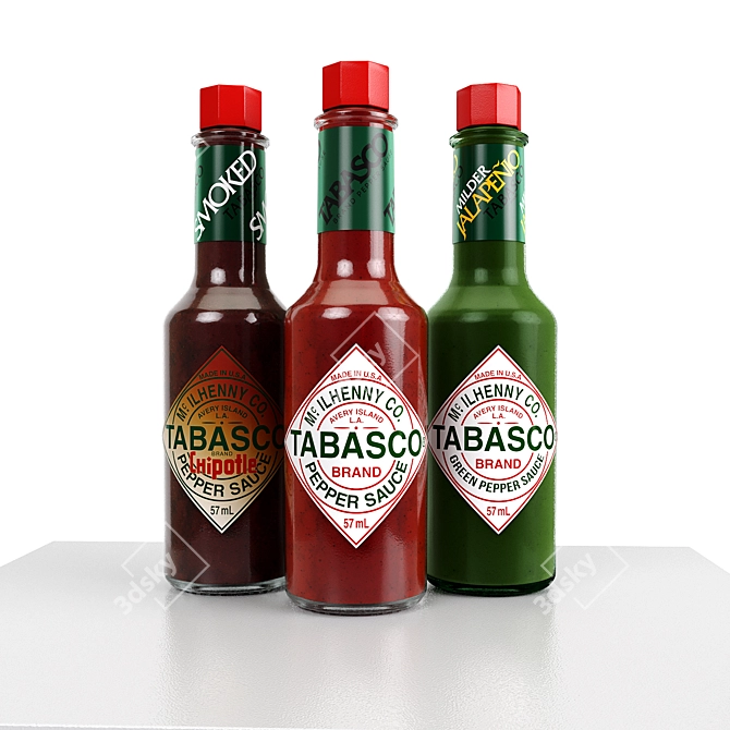 Fiery Flavor Enhancer: Tabasco 3D model image 1