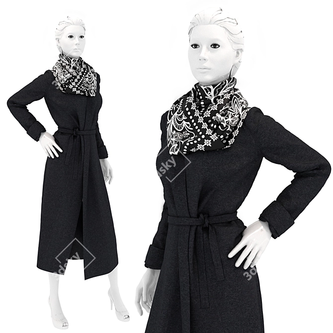 Title: Mannequin Coat: Modern Styling 3D model image 1