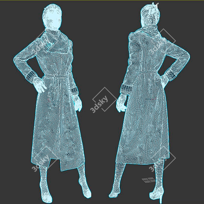 Title: Mannequin Coat: Modern Styling 3D model image 2