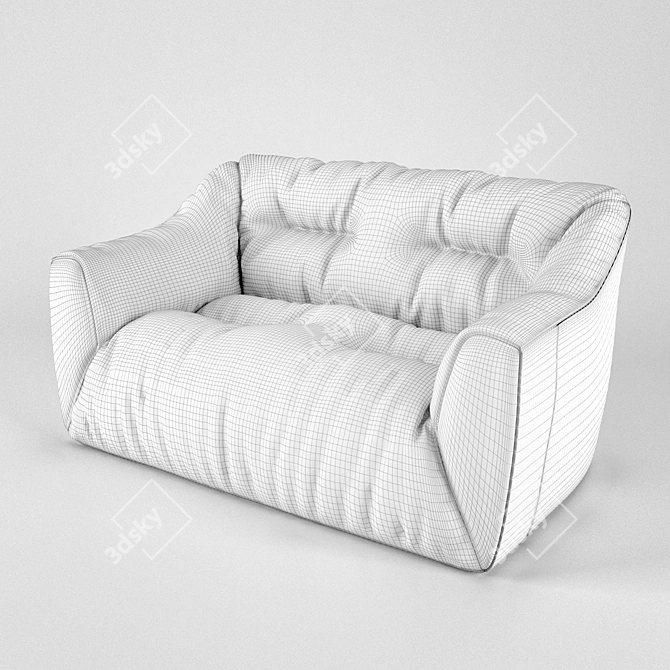 Timothy Oulton Ruffed Sofa: Compact Elegance 3D model image 2