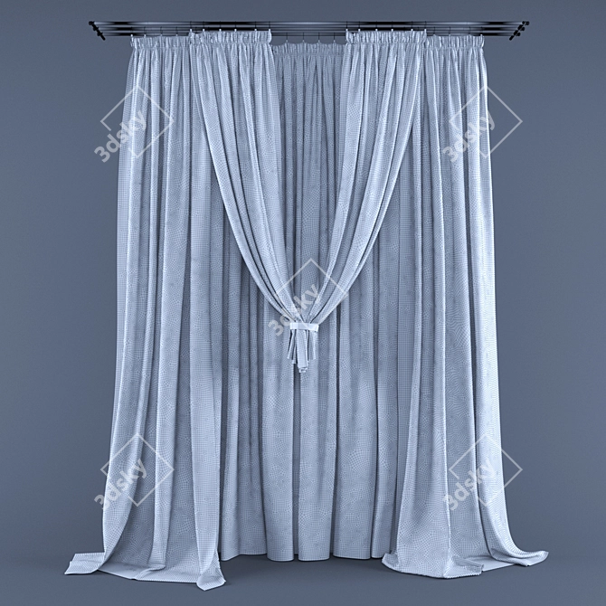 Classic Lace Curtains Bundle 3D model image 2