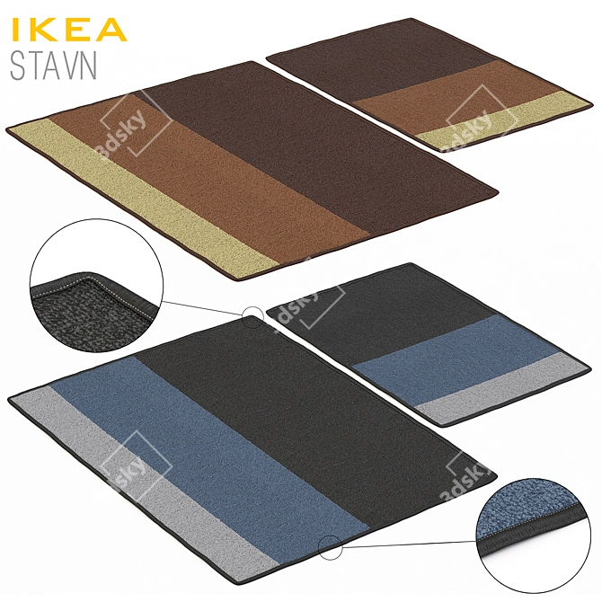 Nordic Charm: IKEA STAVN Door Mat 3D model image 1