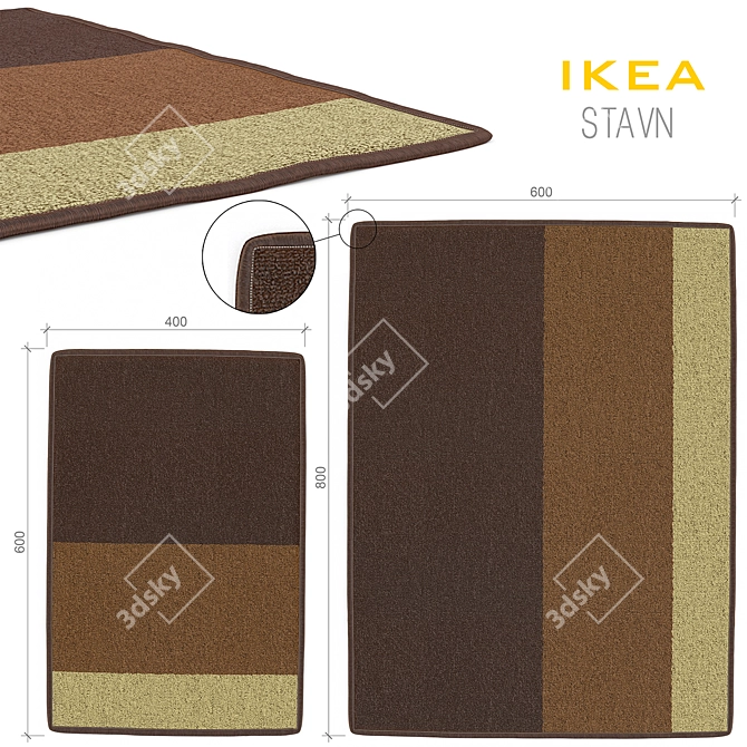 Nordic Charm: IKEA STAVN Door Mat 3D model image 3