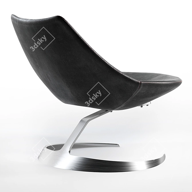 Elegant Scimitar Lounge Chair 3D model image 2