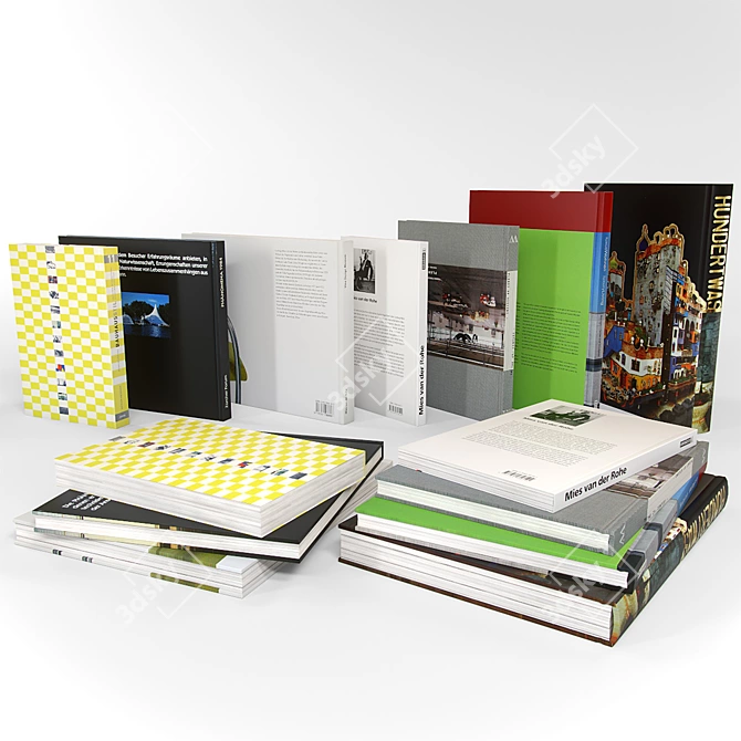 German Architecture Books: Detailed & Versatile 3D model image 2