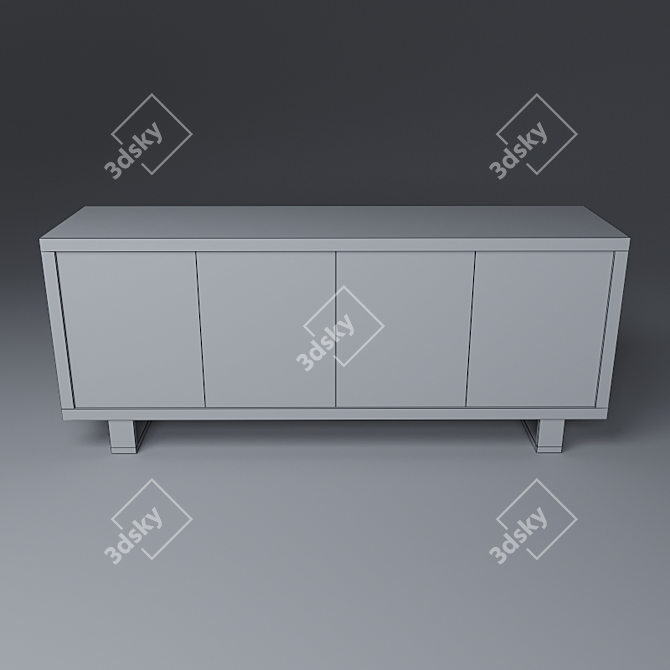 Plywood Chest of Drawers with Printed Doors 3D model image 3