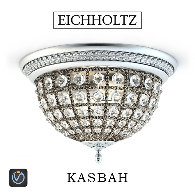 Elegant Kasbah Ceiling Light 3D model image 1