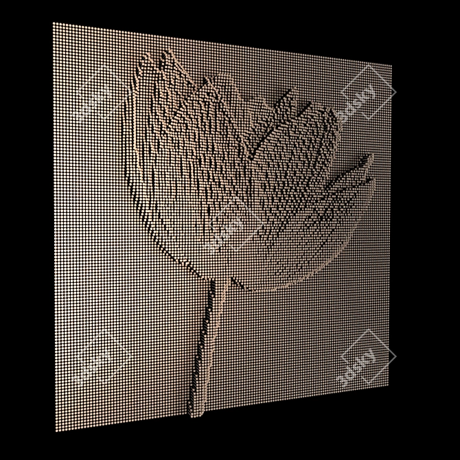 Tulip Decorative Panel: Intricately crafted floral design 3D model image 2