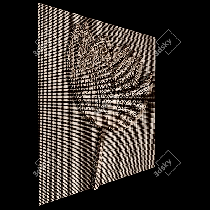 Tulip Decorative Panel: Intricately crafted floral design 3D model image 3