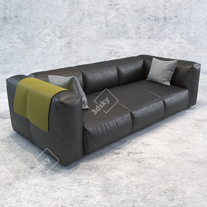 Stylish Ethnicraft Saloon 3-Seater Sofa 3D model image 2