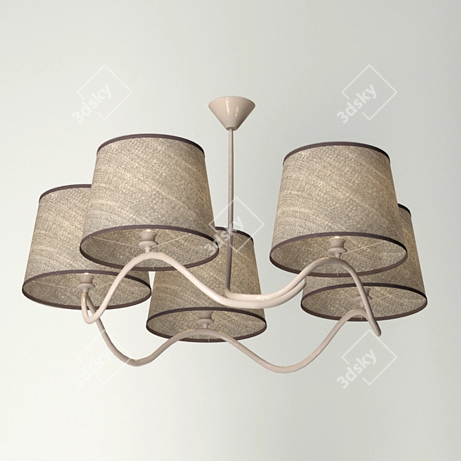 Senso Brown 5-Light Chandelier: Elegant Illumination for Any Space 3D model image 1