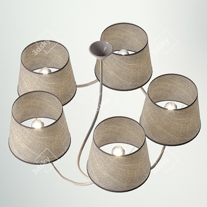 Senso Brown 5-Light Chandelier: Elegant Illumination for Any Space 3D model image 2