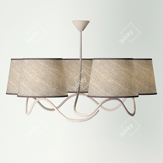 Senso Brown 5-Light Chandelier: Elegant Illumination for Any Space 3D model image 3