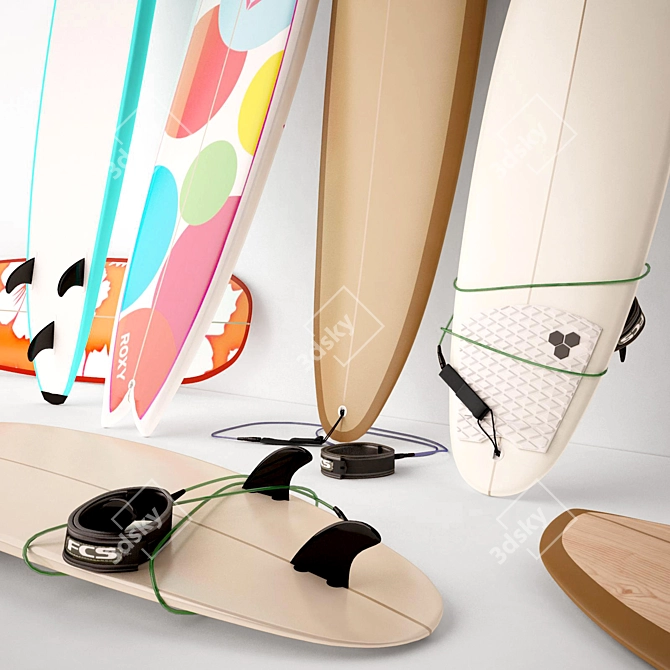 Sleek Surfboards for Every Style 3D model image 2