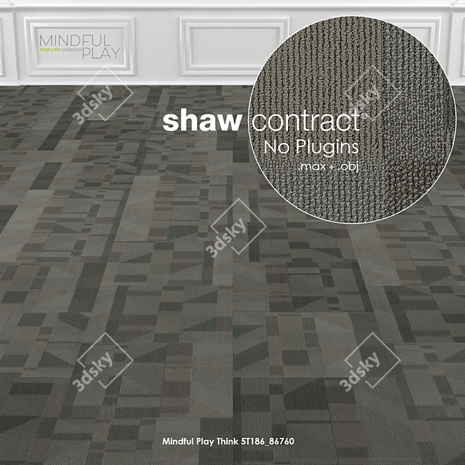 Thoughtful Design: Shaw Carpet Mindful Play Tiles 3D model image 2