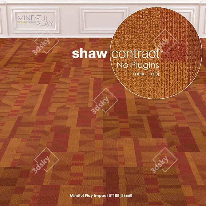 Mindful Play Impact: Versatile Shaw Carpet Tiles 3D model image 2