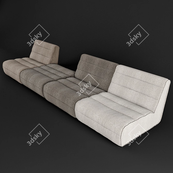 Nomad Modular Outdoor Sofa 3D model image 3