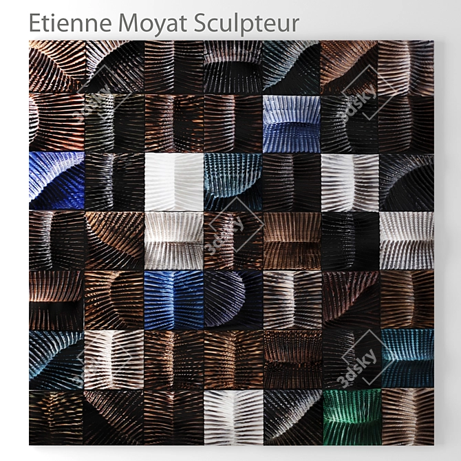 Elegant Sculptural Wall Art 3D model image 1