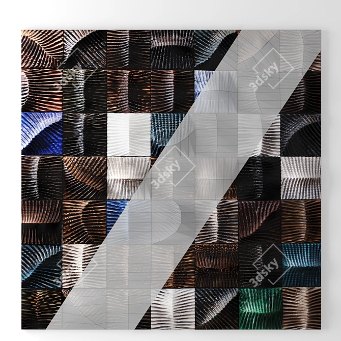 Elegant Sculptural Wall Art 3D model image 3