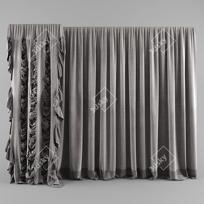 Modern Curtains: Textured and versatile with FBX file 3D model image 1