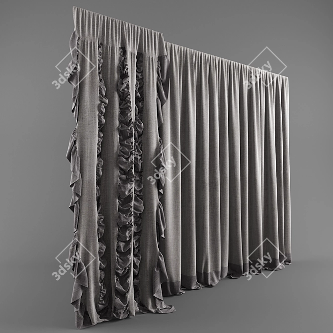 Modern Curtains: Textured and versatile with FBX file 3D model image 3