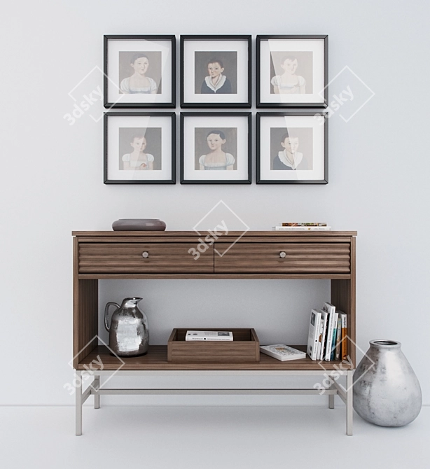 Elegant Ripple Cay Console Table 3D model image 1