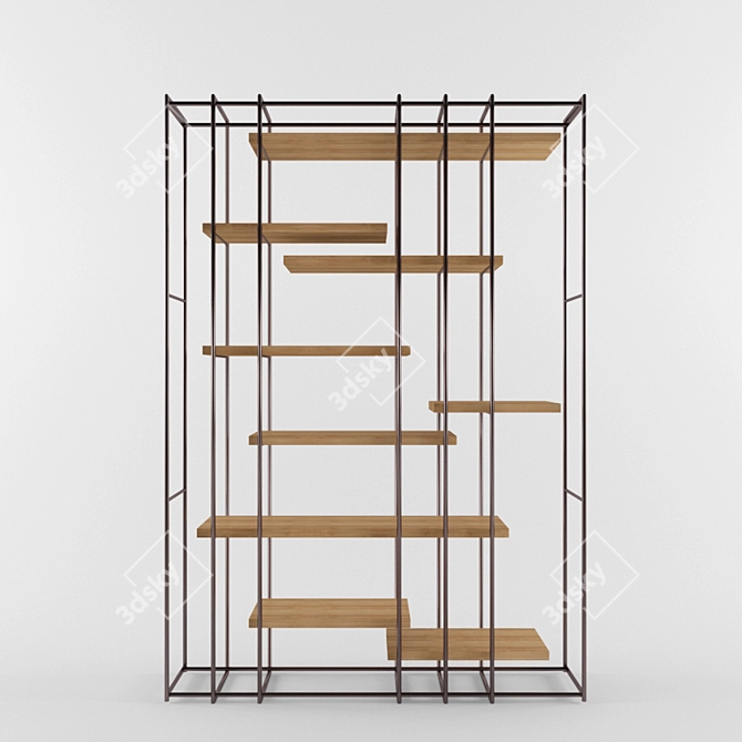 Henge Cage B: Stylish, Functional Shelf 3D model image 1