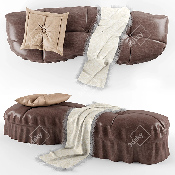 Elegant Sofa Set: Complete with Accessories 3D model image 1