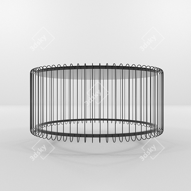 Sleek Metal Glass Coffee Table 3D model image 2