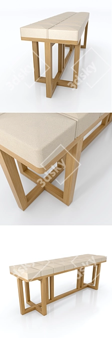 Oak Dot: Scandinavian-style Oak Bench 3D model image 2