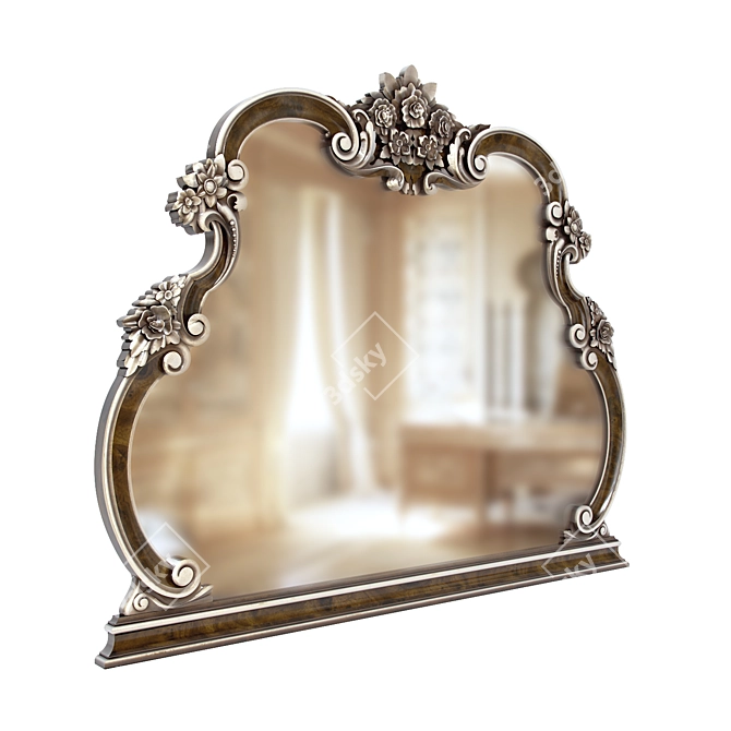 Elegant Vanity Table Mirror 3D model image 2