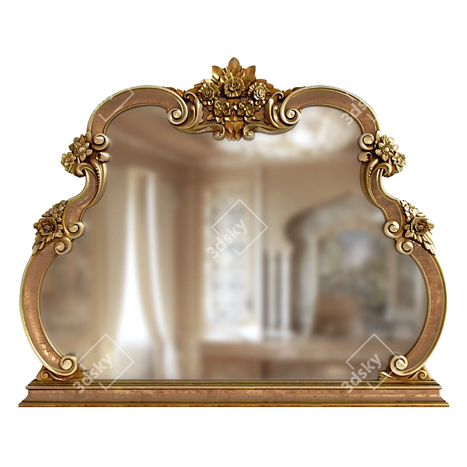 Elegant Vanity Table Mirror 3D model image 3