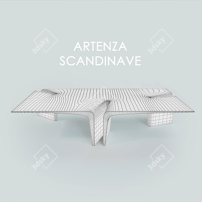 Scandinavian Oak Coffee Table: ARTENZA 3D model image 2