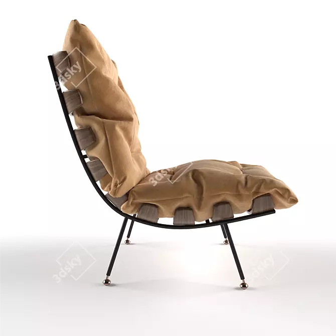 Modern Rib Armchair 3D model image 3