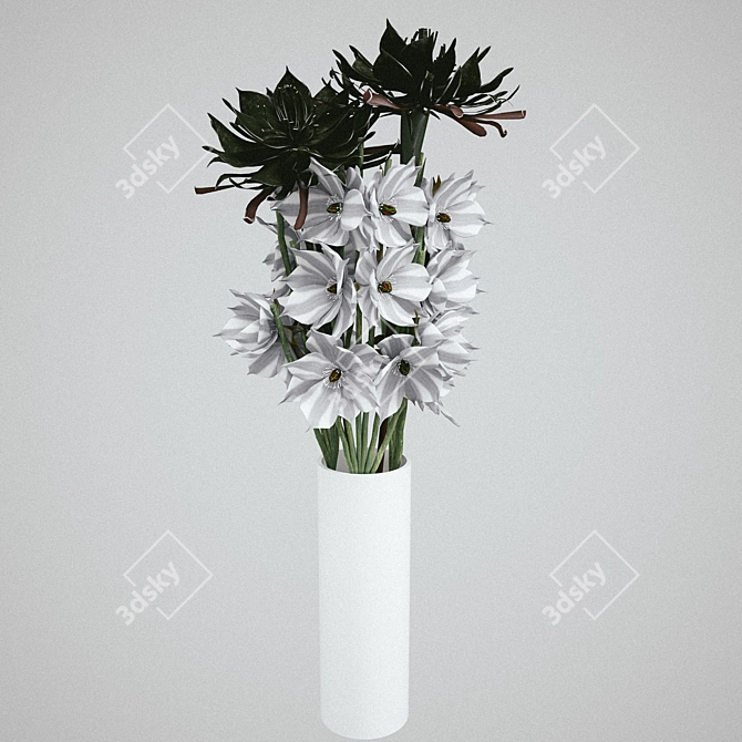 Elegant Narcissus Vase - Limited Edition 3D model image 2