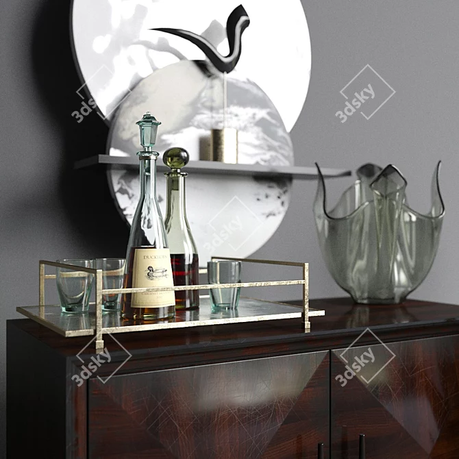 Traditional Chinese Decor Set 3D model image 2