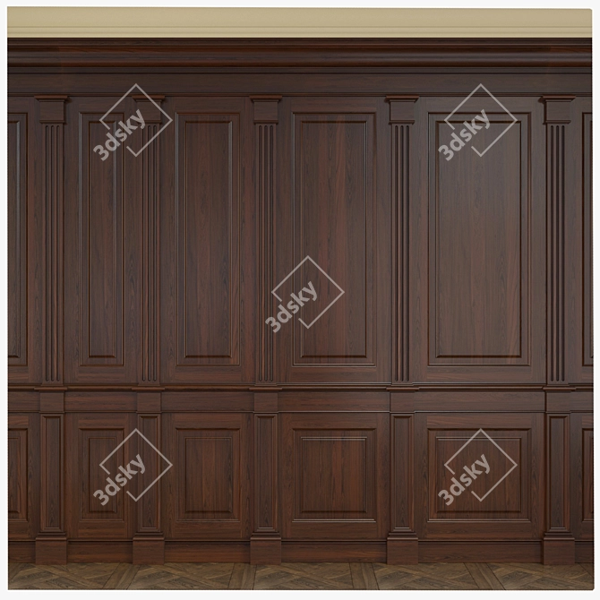 Versatile Wooden Panel Set 3D model image 1