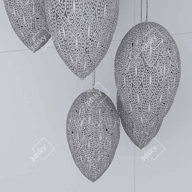 Modern Arabesque Egg Chandelier 3D model image 3