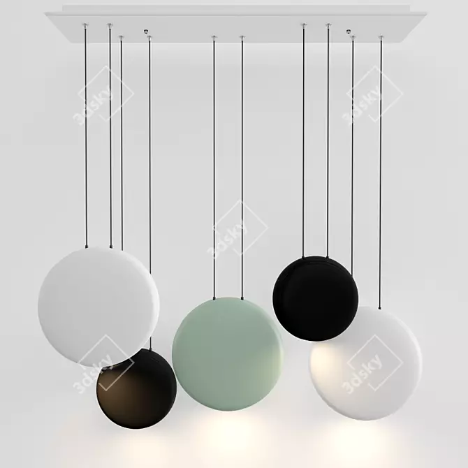 Acrylic Stone LED Suspension 3D model image 1