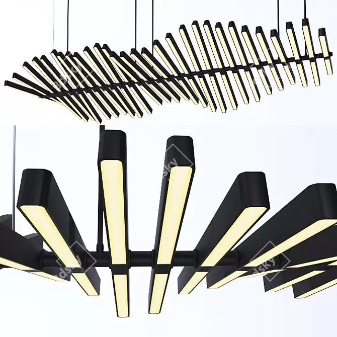 Versatile Table Chandelier: Expandable, Rotating Elements 3D model image 1