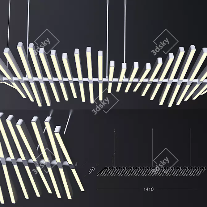 Versatile Table Chandelier: Expandable, Rotating Elements 3D model image 2