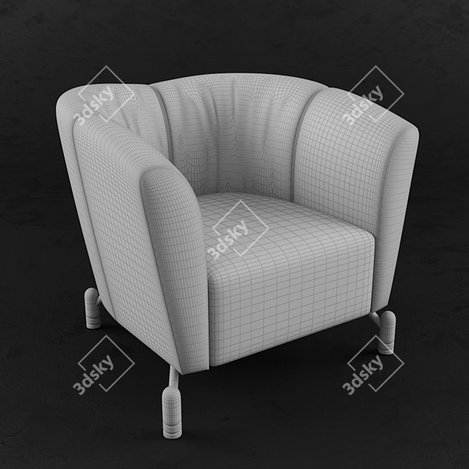 Modern Nicca Armchair 3D model image 2