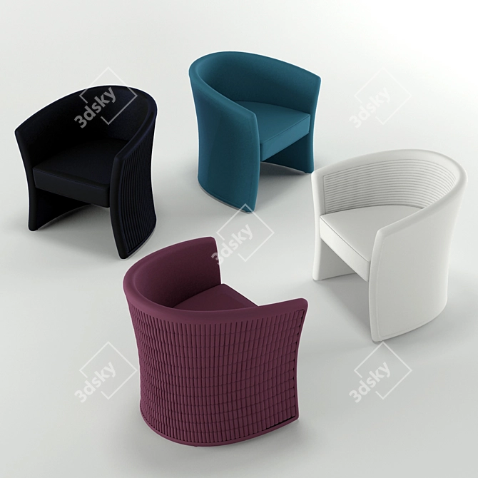 Cozy Set: 4 Armchairs 3D model image 1