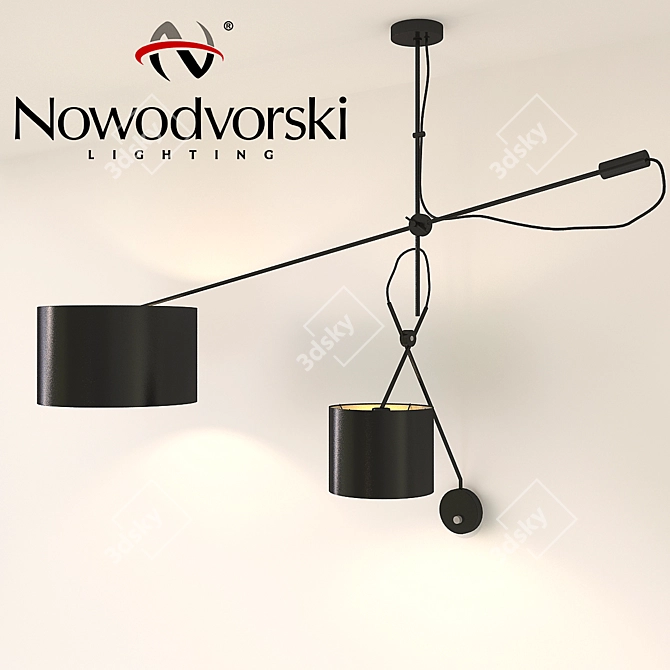 Sleek Viper Pendant Light 3D model image 2